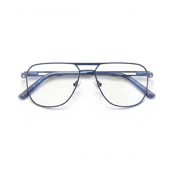 Anti Blue Light Metal Eyeglass Frame - Double Beam Optical Prescription Glasses