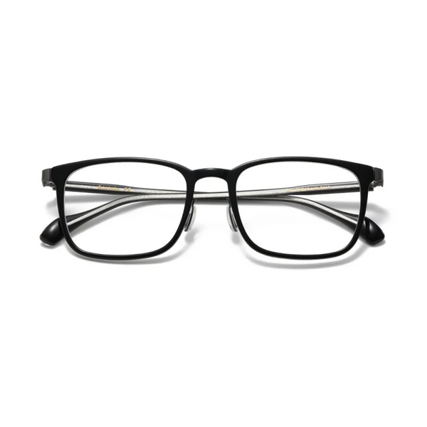 Monture rétro de gentleman pour la myopie, lunettes optiques carrées bleu-gris, élégantes et artistiques pour le quotidien.