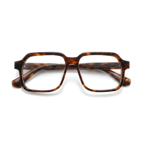 Hochwertige quadratische Brillengestelle, handgefertigt, Schildpatt-Farbverlauf, verstärkt, Vintage-Designer-Optikglas mit großem Rahmen