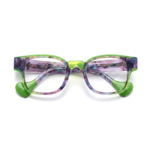 Mode-Literatur-Designer-Brille mit quadratischem Rahmen, Rahmen, Persönlichkeit, Nischentrend, mehrfarbiges Retro-Luxusmarken-Rezeptglas