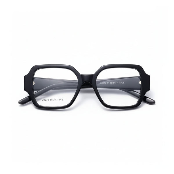 Retro-polygonales optisches Brillengestell – große Unisex-Brille