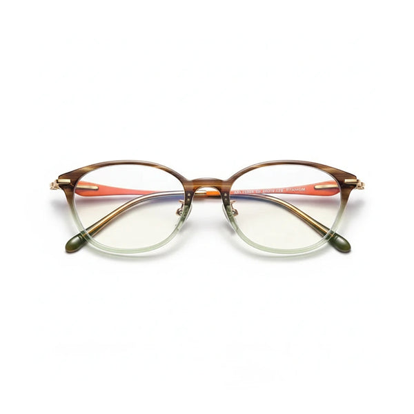 Elliptischer Retro-Brillenrahmen aus Titan – optische Unisex-Brille