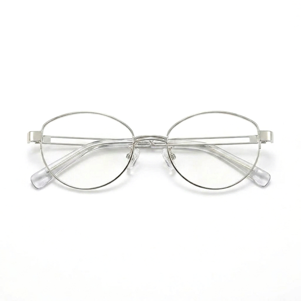 Ovale optische Halbrahmenbrille aus Titan