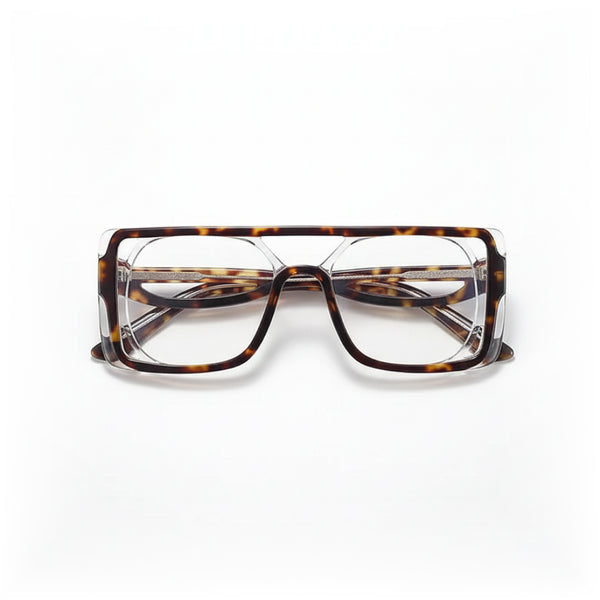 Monture de Lunettes Carrée Anti-Lumière Bleue - Prête pour Verres Optiques