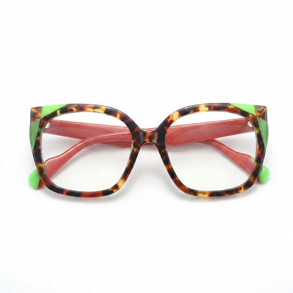 Acetate Large Square Optical Frames – Bold Color Prescription Eyeglasses