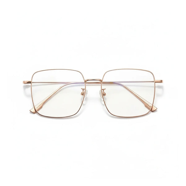 Monture carrée en titane ultra-légère - Grande monture optique pour femme