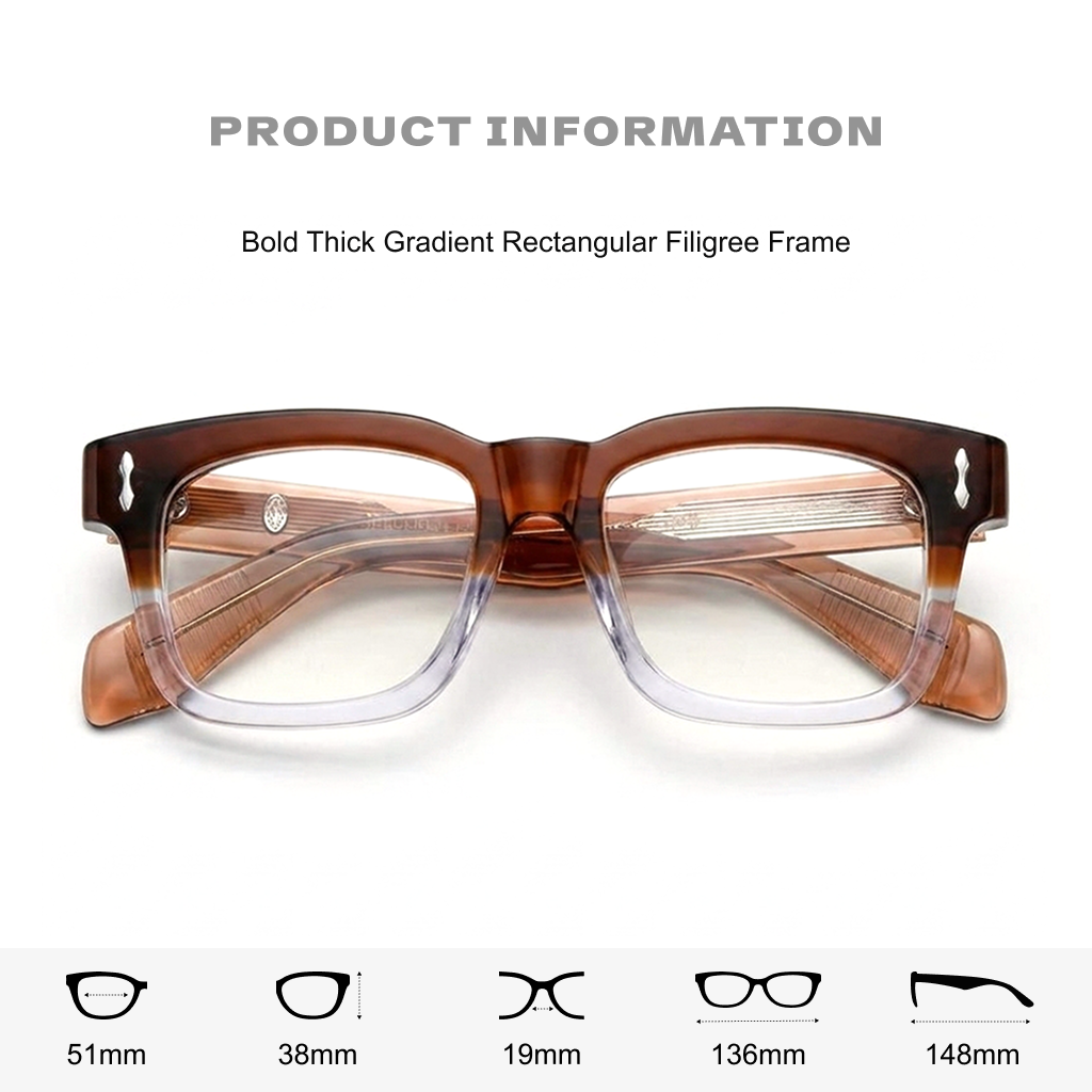 Acetate Vintage Square Optical Frames – Unisex Prescription Eyeglasses