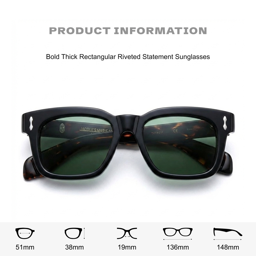 Retro Square Polarized Sunglasses – UV400 Acetate Women