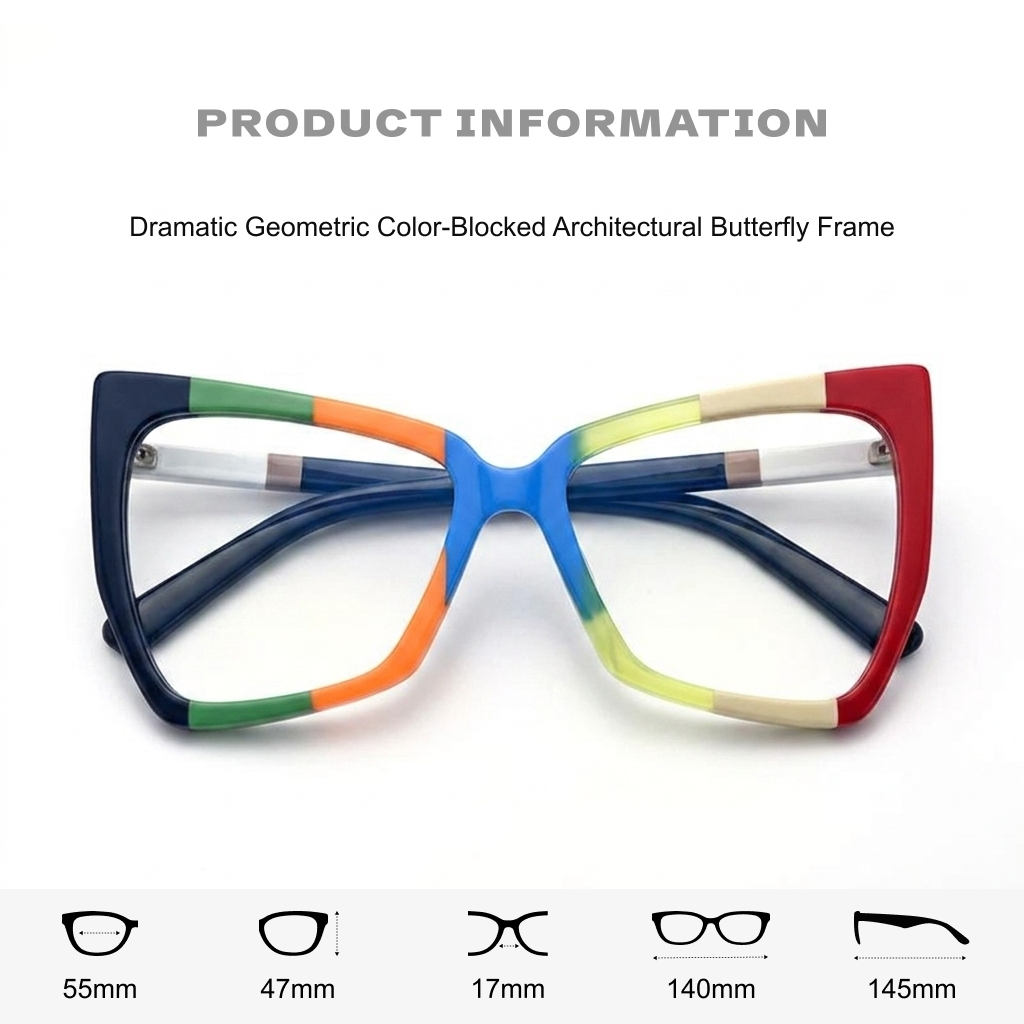 מסגרת משקפיים מרובעת של Cat Eye Acetate – לשני המינים