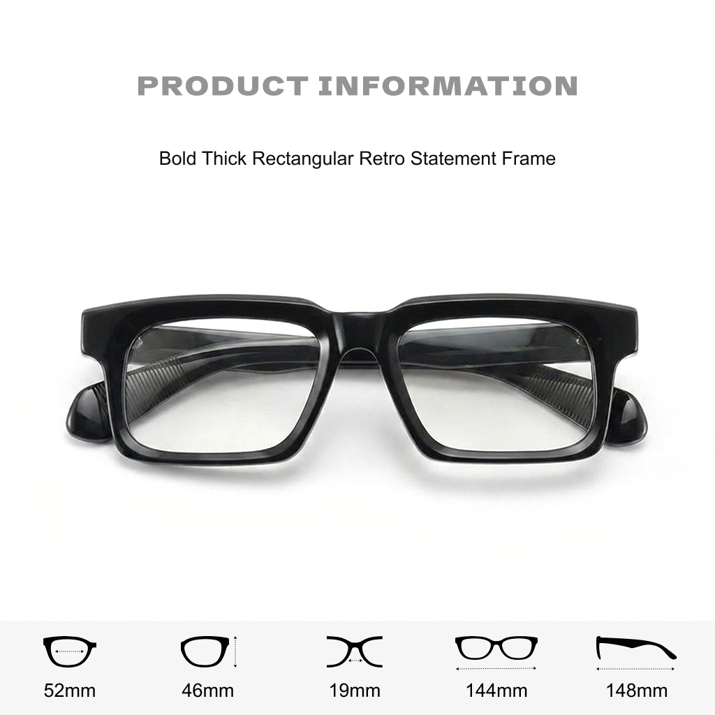 Quadratische Acetat-Brillenfassungen – Unisex-Retro-Optik