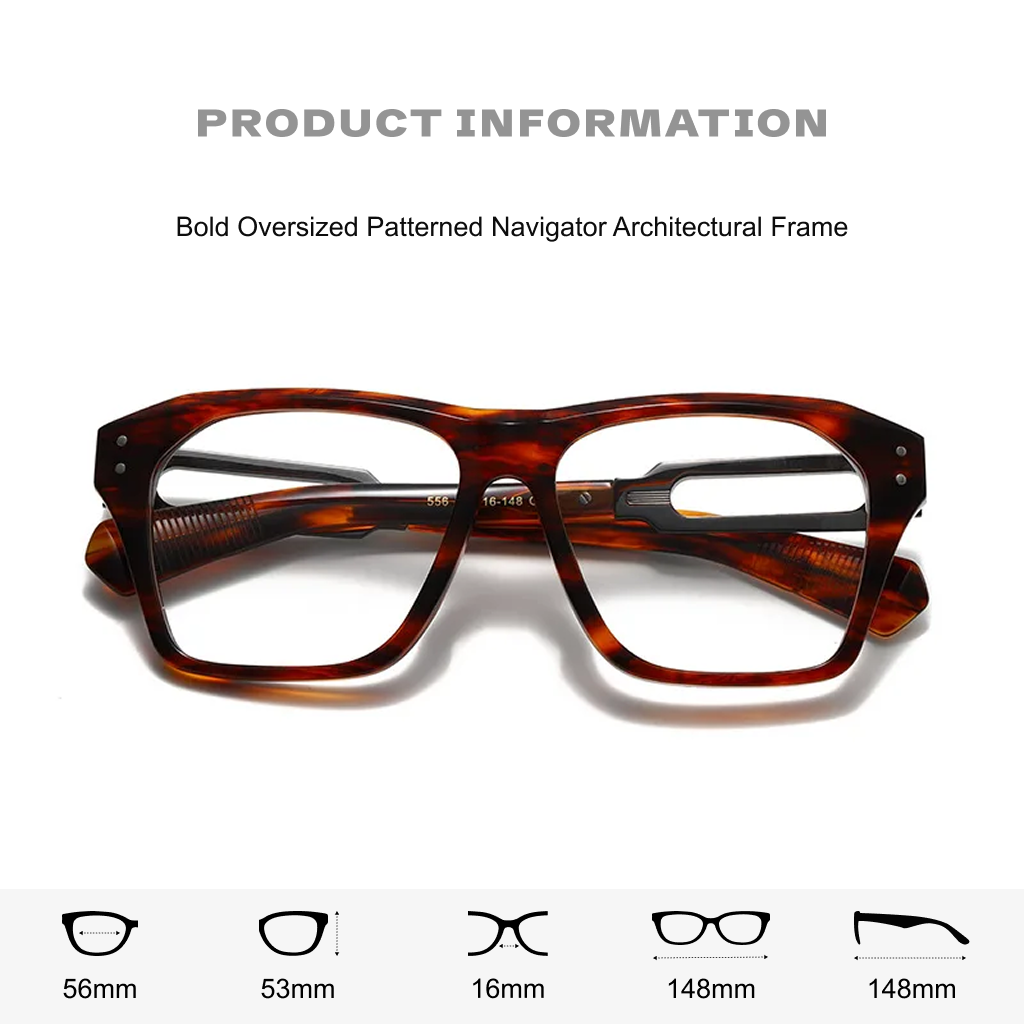 Montature per occhiali quadrate oversize in acetato
