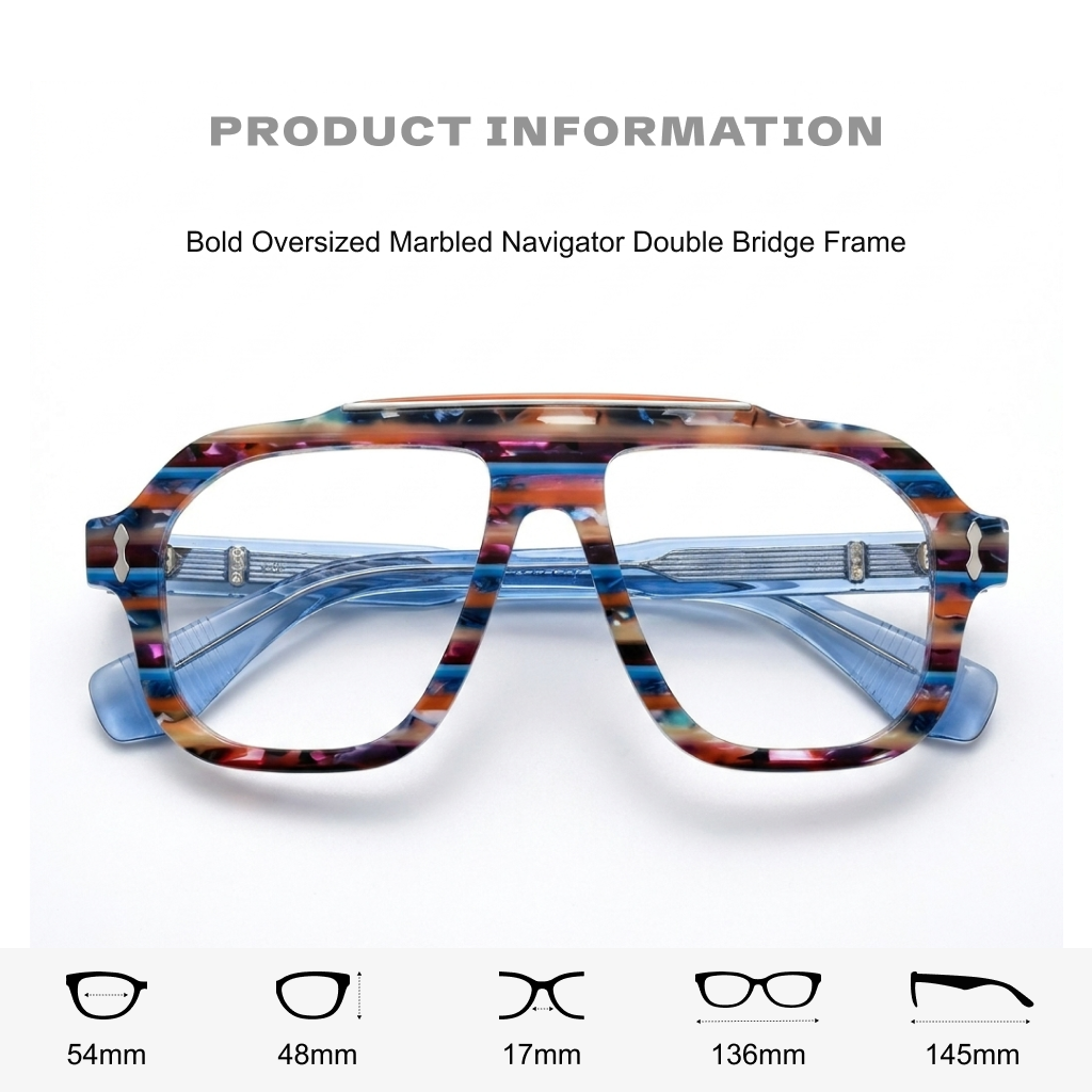 Wide Frame Square Acetate Optical Glasses