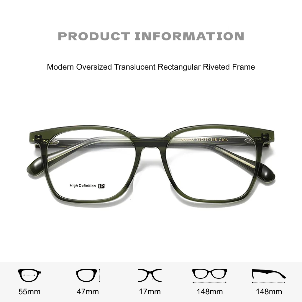 Montature da vista retrò quadrate in acetato - Occhiali leggeri unisex