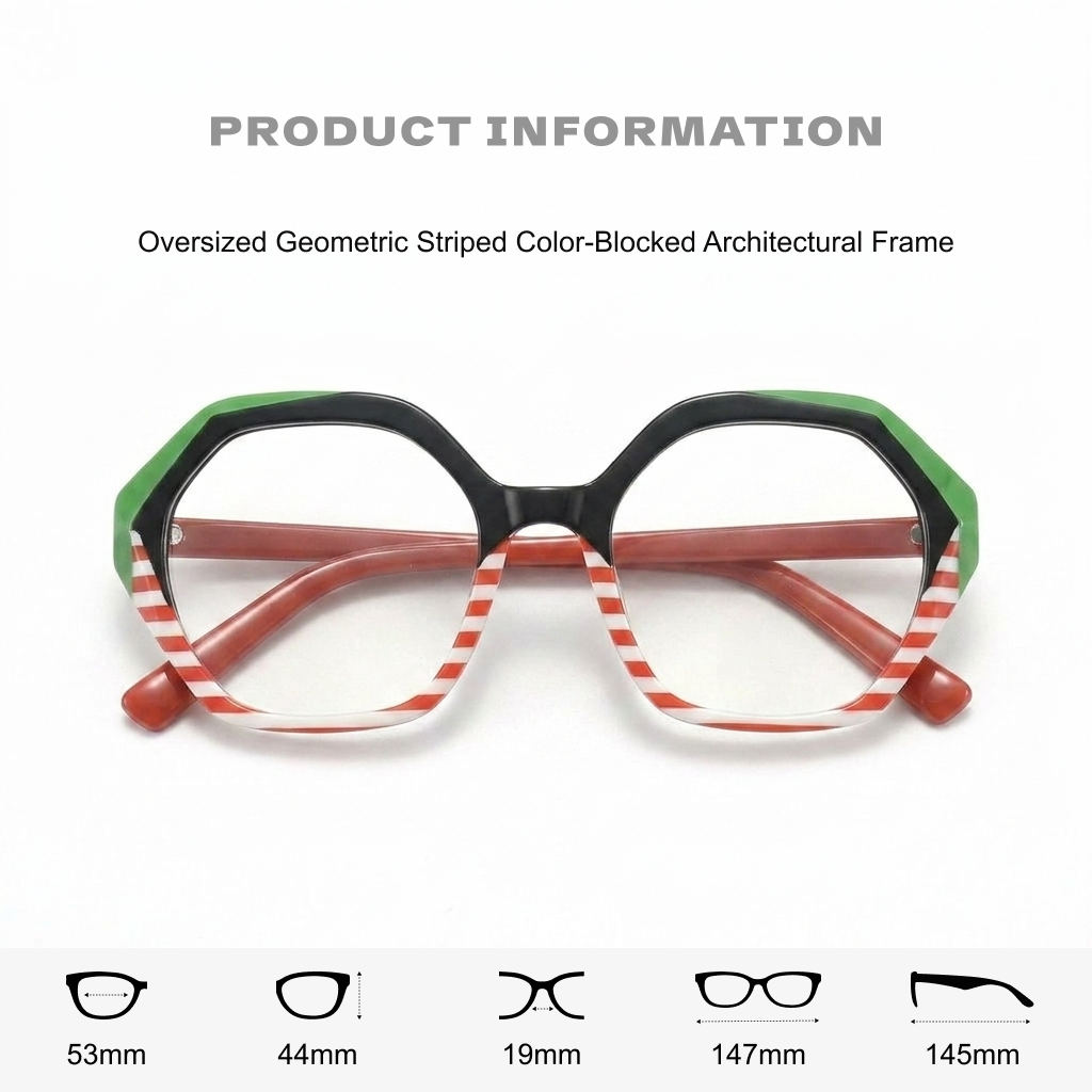 Acetate Square Optical Frames – Unisex Retro Color Block Eyeglasses