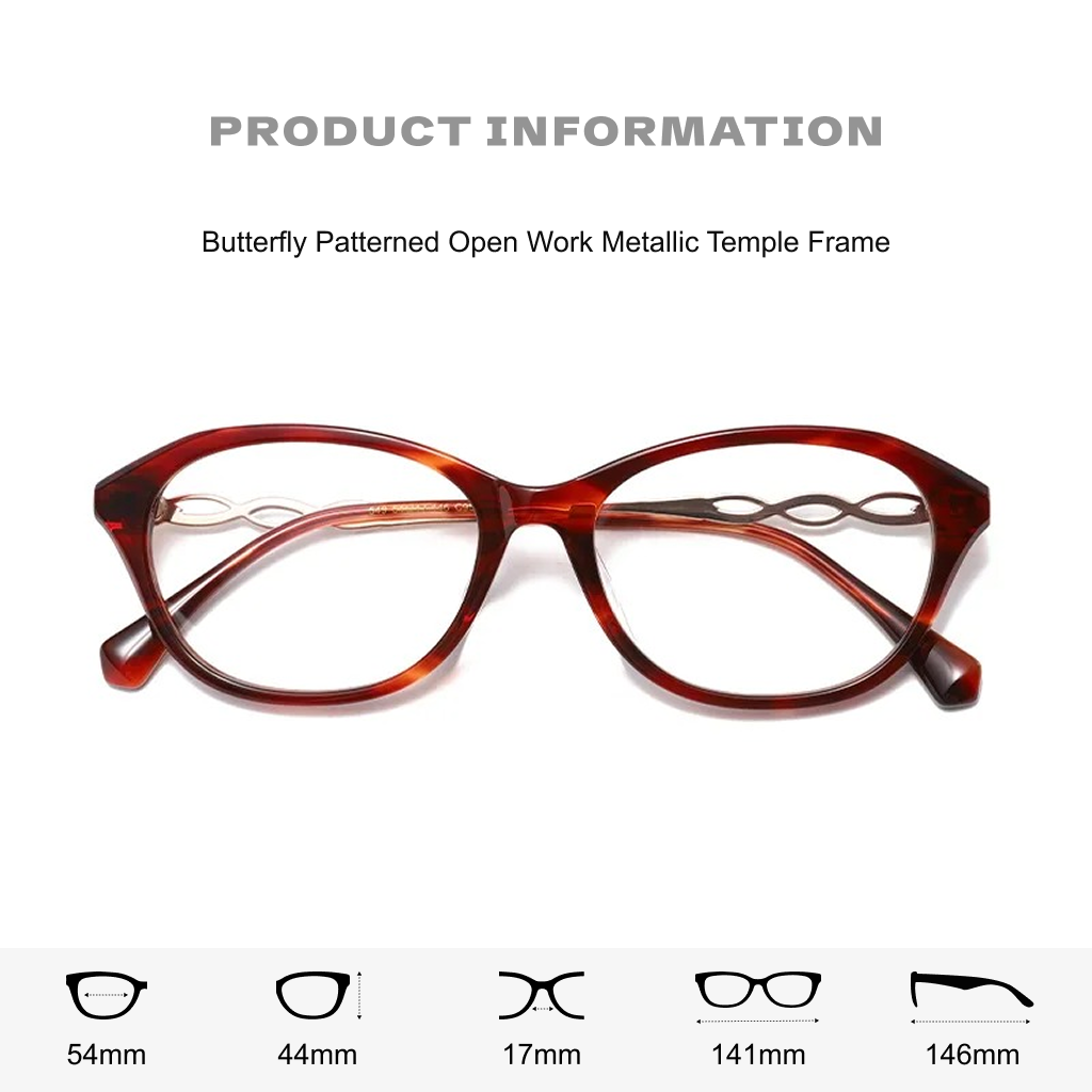 Acetate Oval Cat Eye Optical Glasses Frame