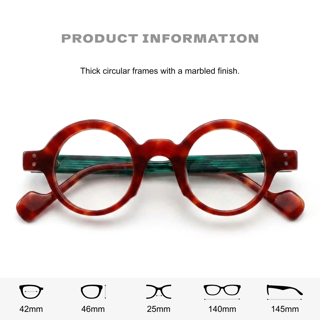 Acetate Round Optical Frames – Retro Literary Unisex