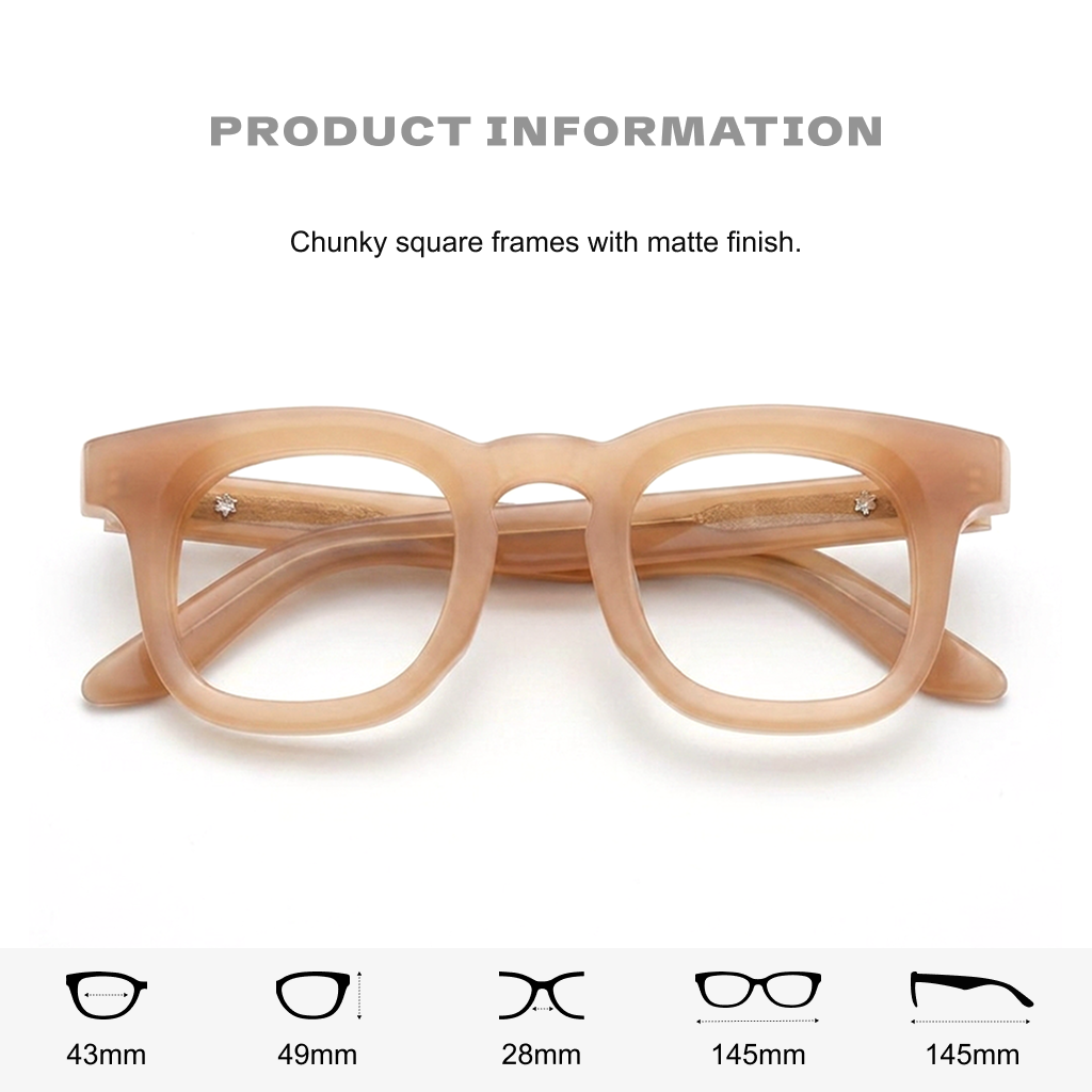 Acetate Square Optical Frames – Unisex
