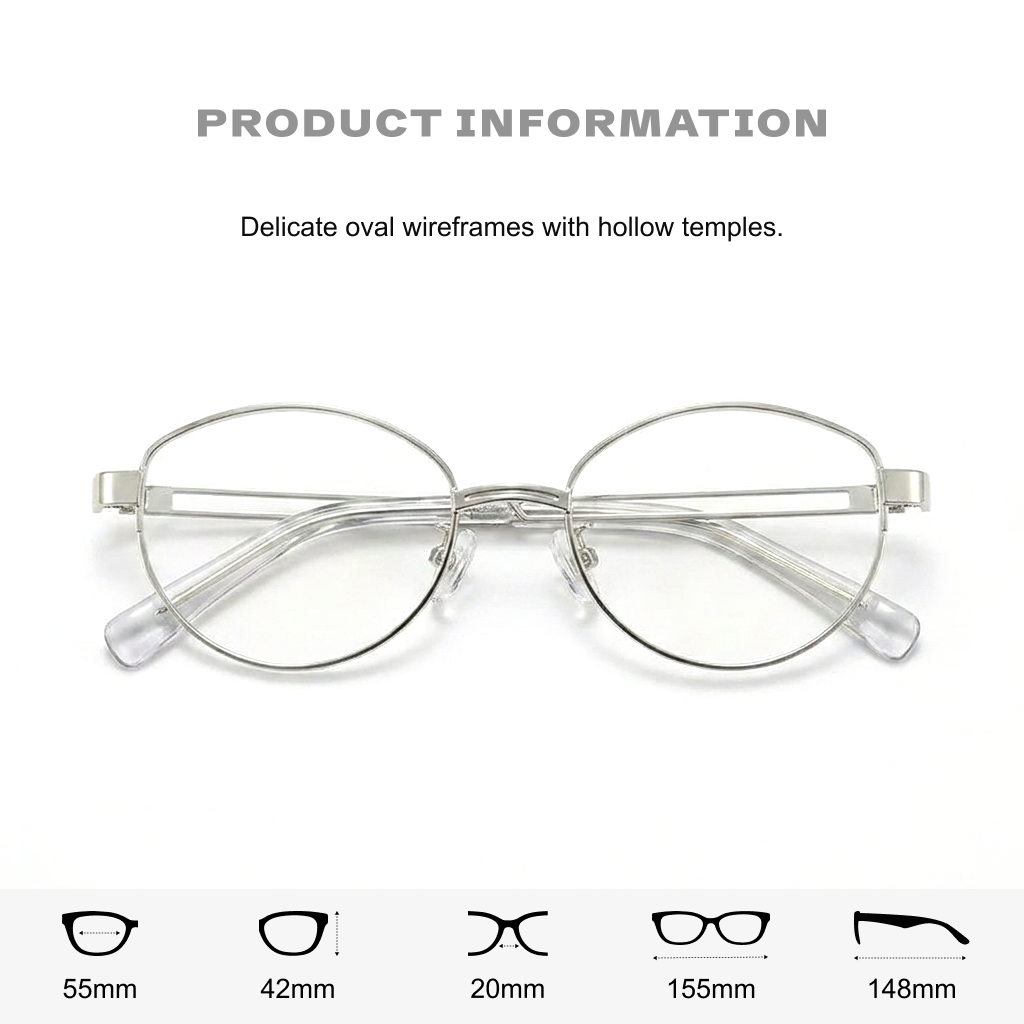 Ovale optische Halbrahmenbrille aus Titan