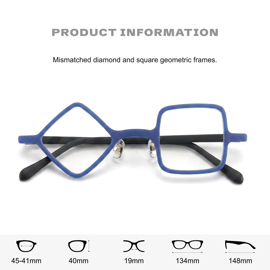 Frosted Acetate Square Optical Frames – Matte Retro Unisex