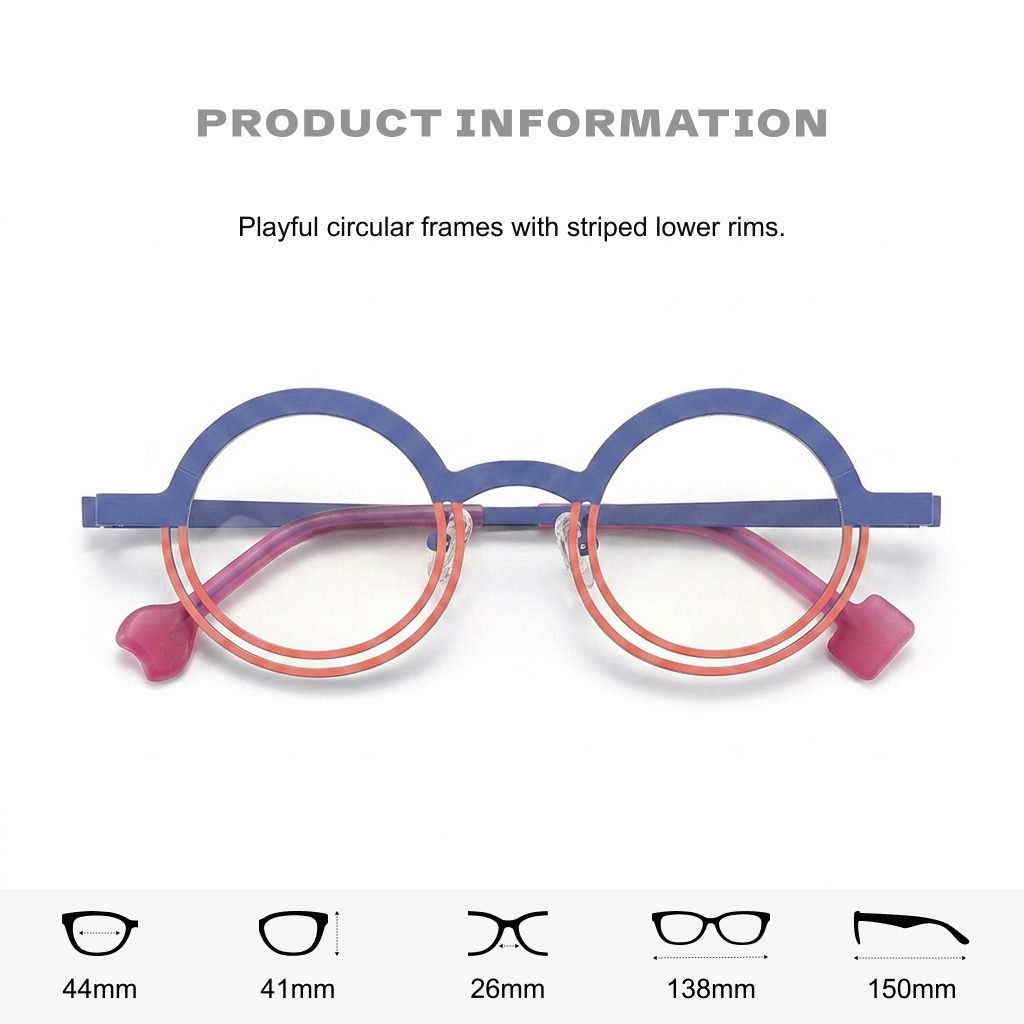 Two-Tone Titanium Round Optical Frames – Retro Unisex