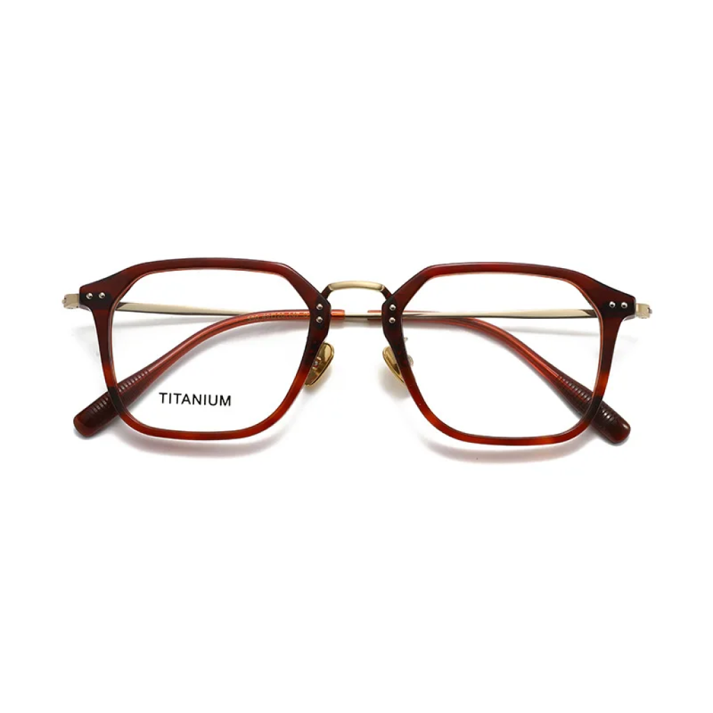 Titanium Square Optical Frames – Vintage Engraved Unisex