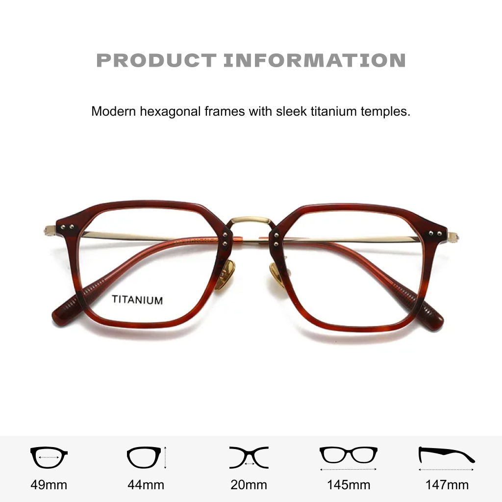 Titanium Square Optical Frames – Vintage Engraved Unisex