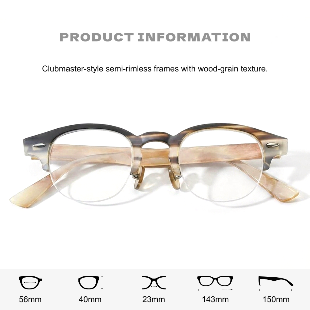Acetate Half-Frame Optical Glasses