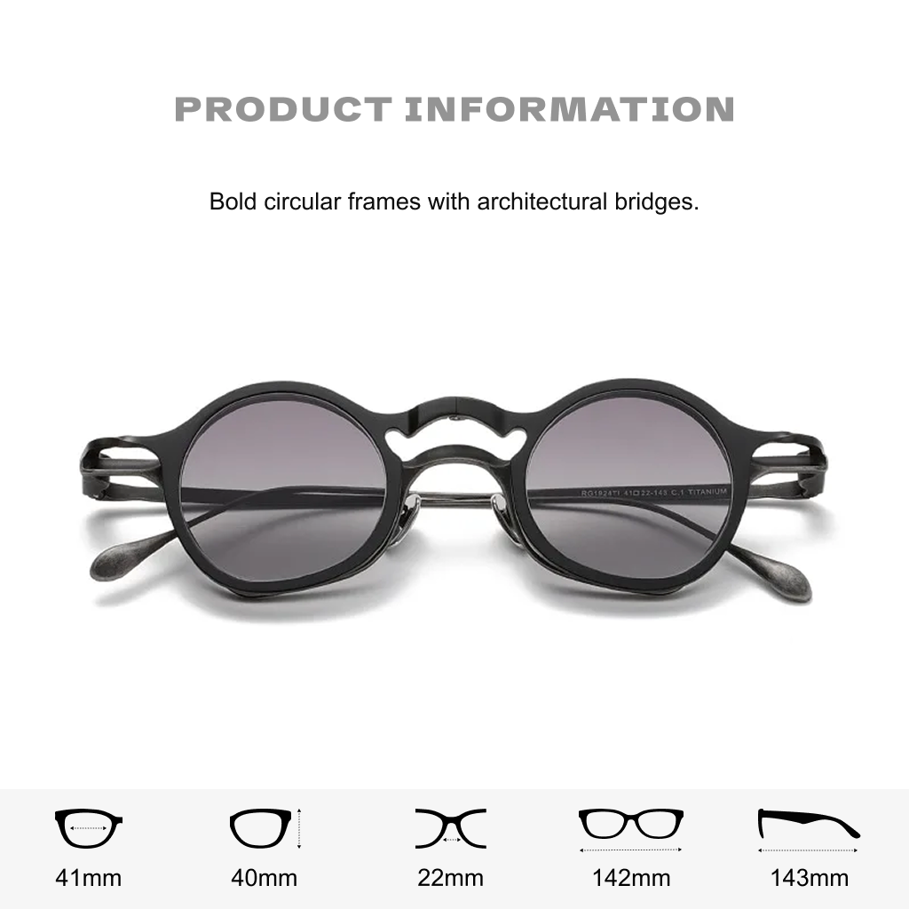 Titanium Round Optical Frames with Magnetic Clip-On Sunglasses – Unisex