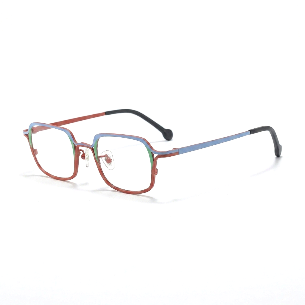 Two-Tone Titanium Square Optical Frames