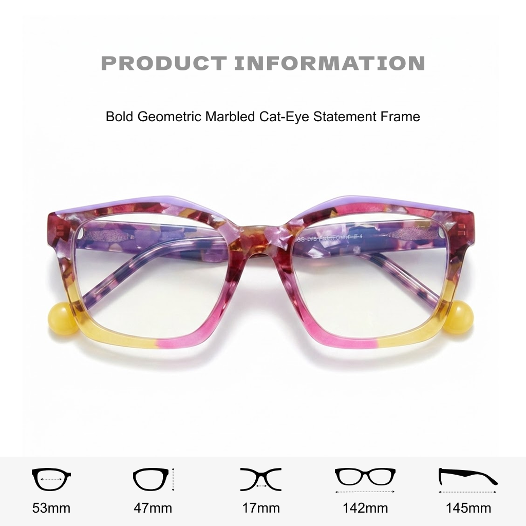 Frames de Ojo Óptico Retro Acetato – Cambio de Color Unisex