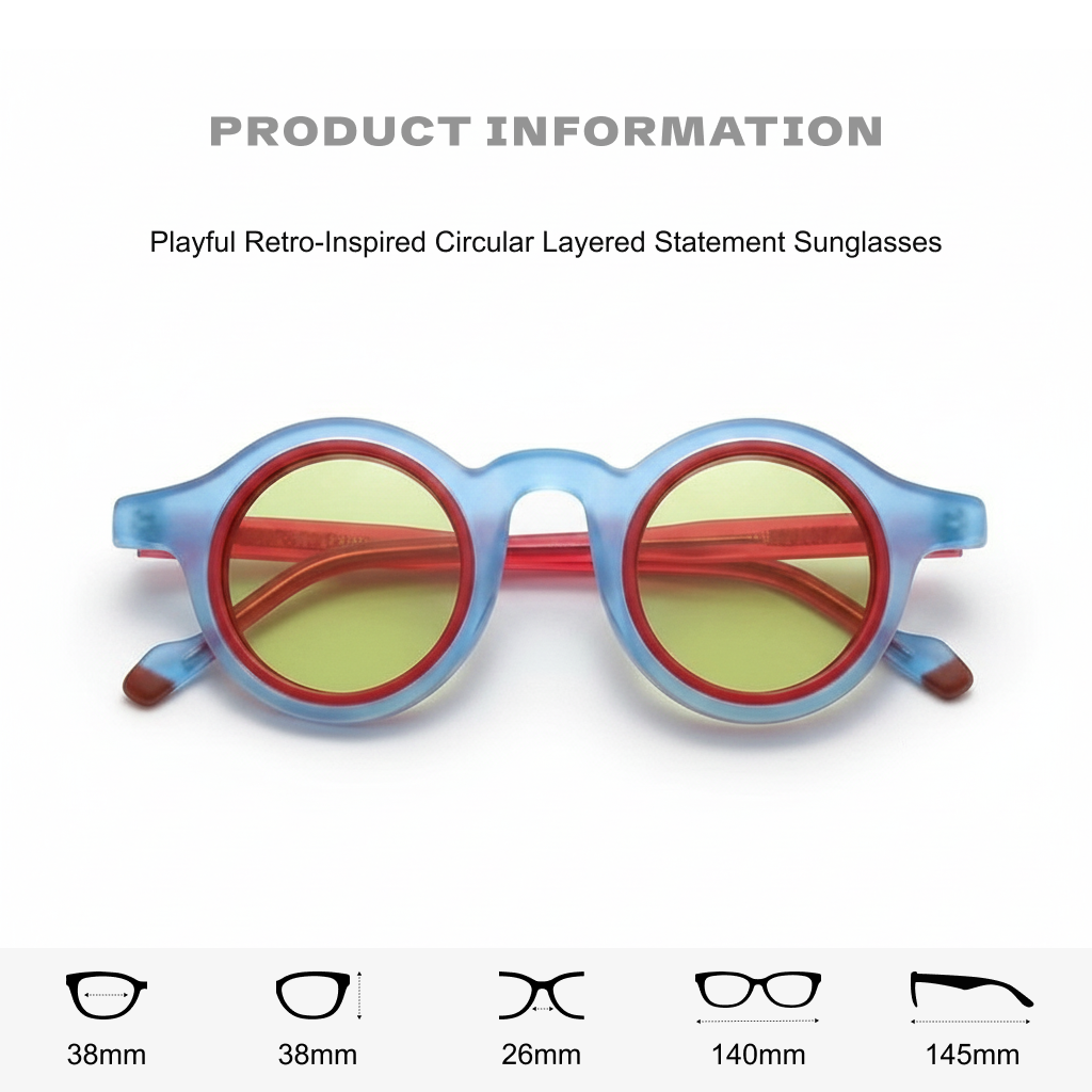 Round Frosted Polarized UV400 Acetate Sunglasses