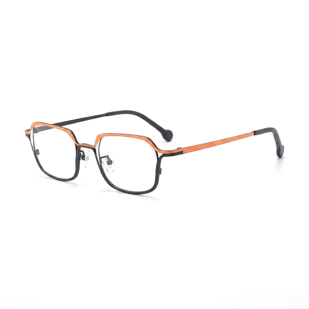 Two-Tone Titanium Square Optical Frames
