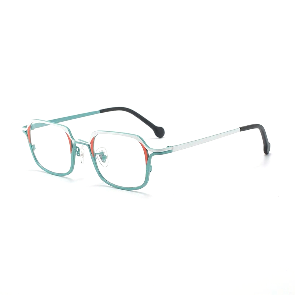 Two-Tone Titanium Square Optical Frames