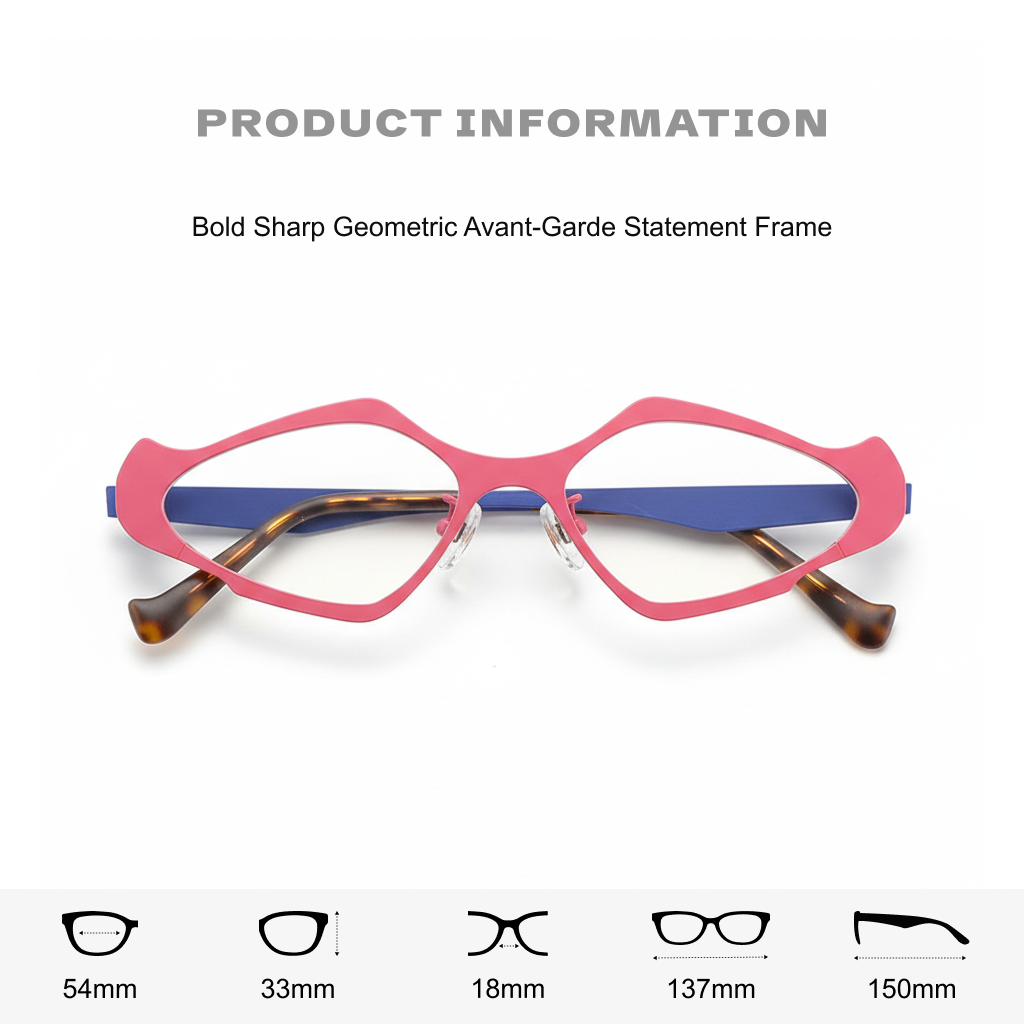Titanium Cat Eye Polygon Eyeglass Frames