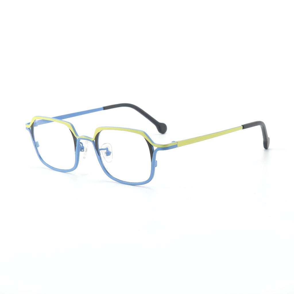 Two-Tone Titanium Square Optical Frames