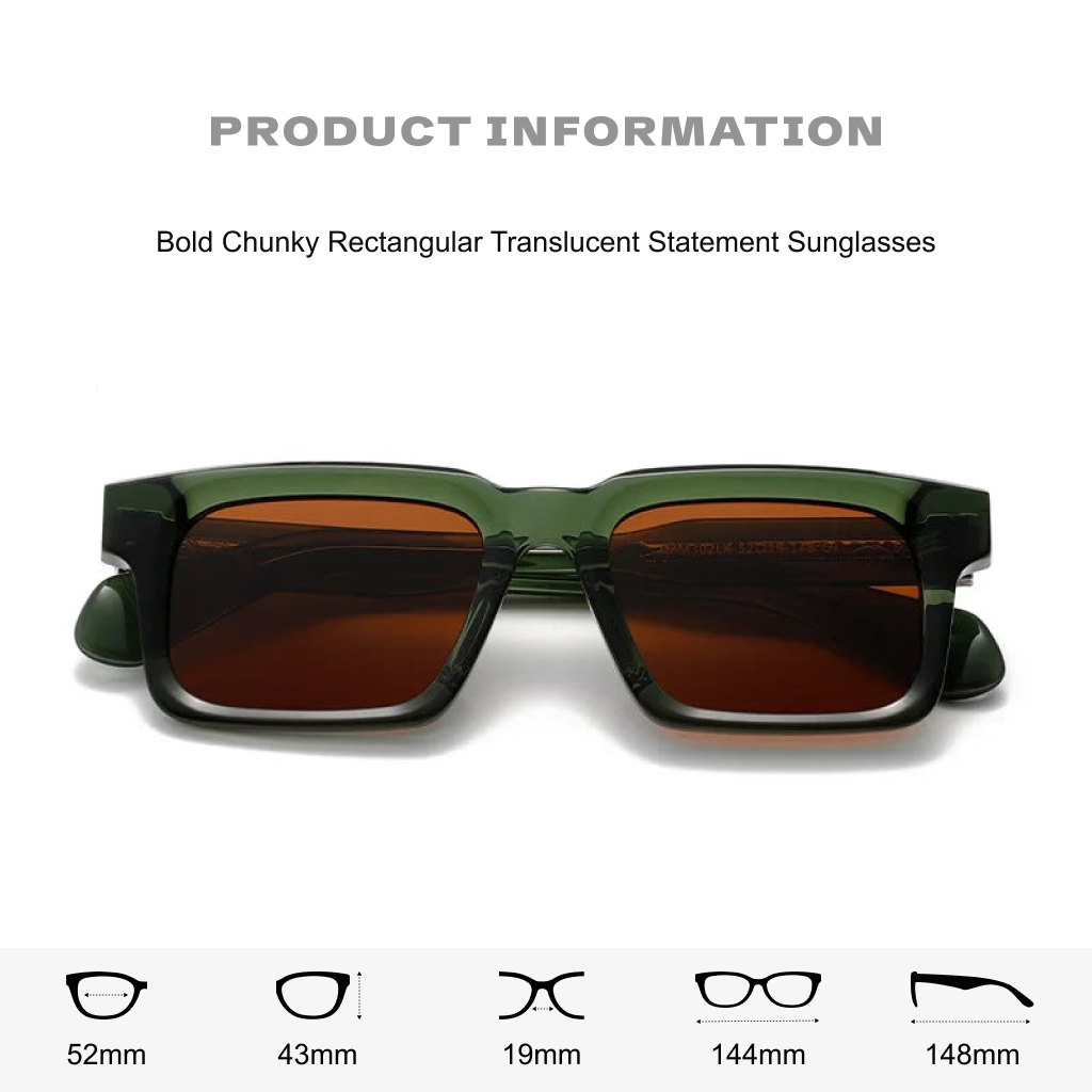 Women's Rectangle Polarized Sunglasses – UV400 Acetate Frame