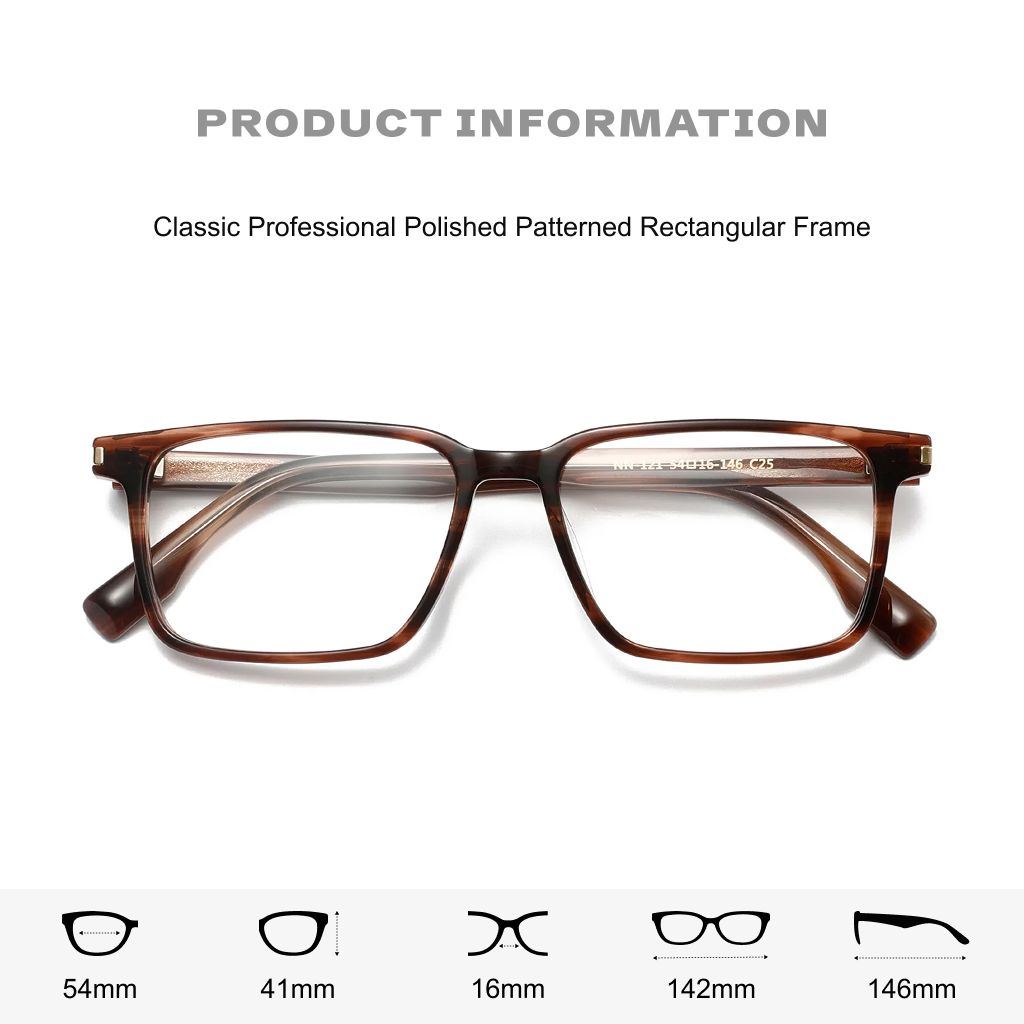 Acetate Rectangular Eyeglasses Frame