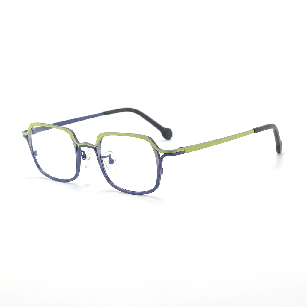 Two-Tone Titanium Square Optical Frames