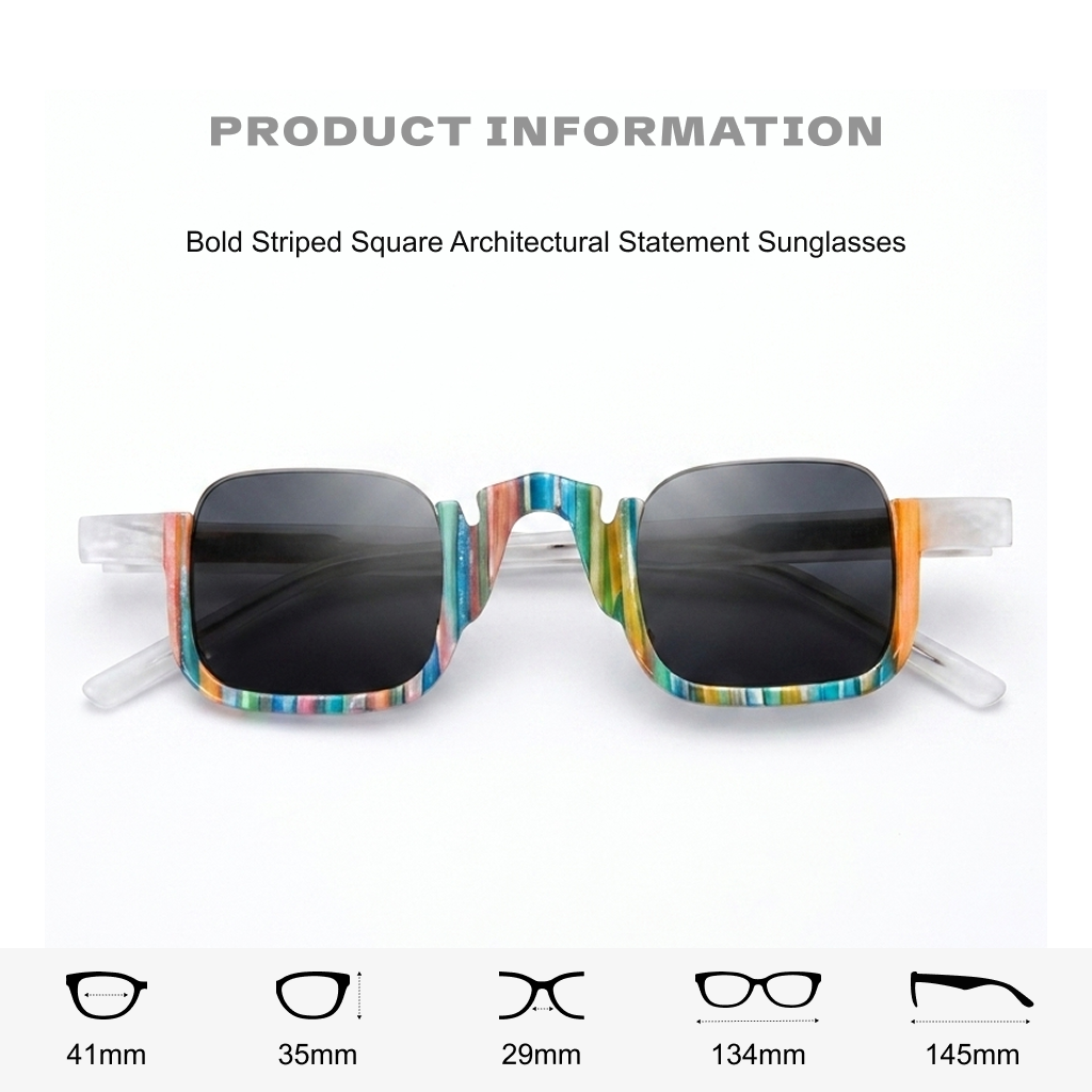 Rectangle Polarized Sunglasses – UV400 Acetate Frame