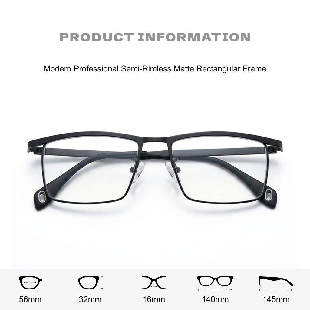 Titanium Square Optical Frames – Unisex Lightweight Prescription Eyeglasses