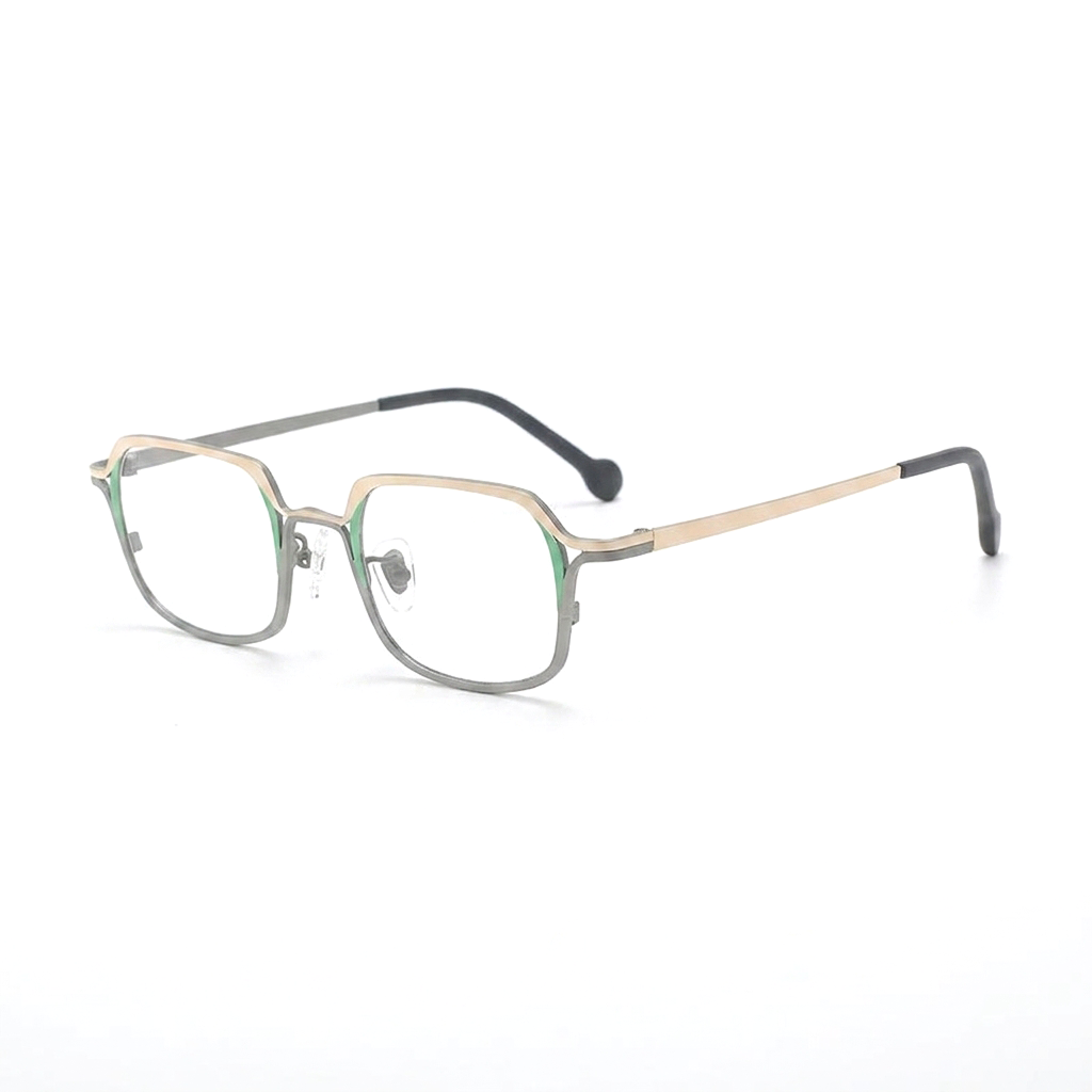 Two-Tone Titanium Square Optical Frames