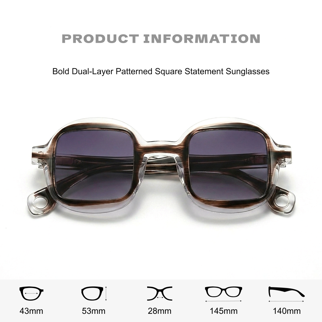 Polarized UV400 Square Acetate Sunglasses