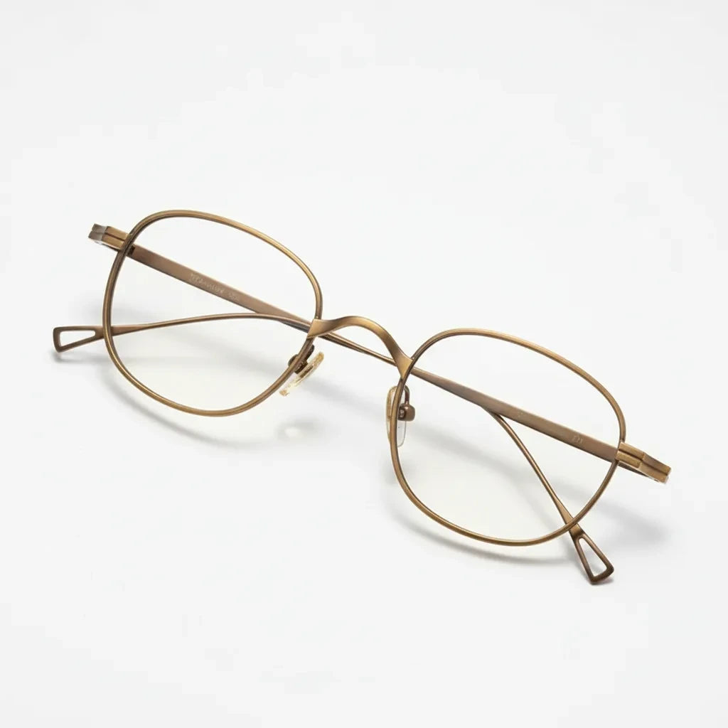 Retro Round Titanium Eyeglass Frames - Lightweight Prescription Glasses