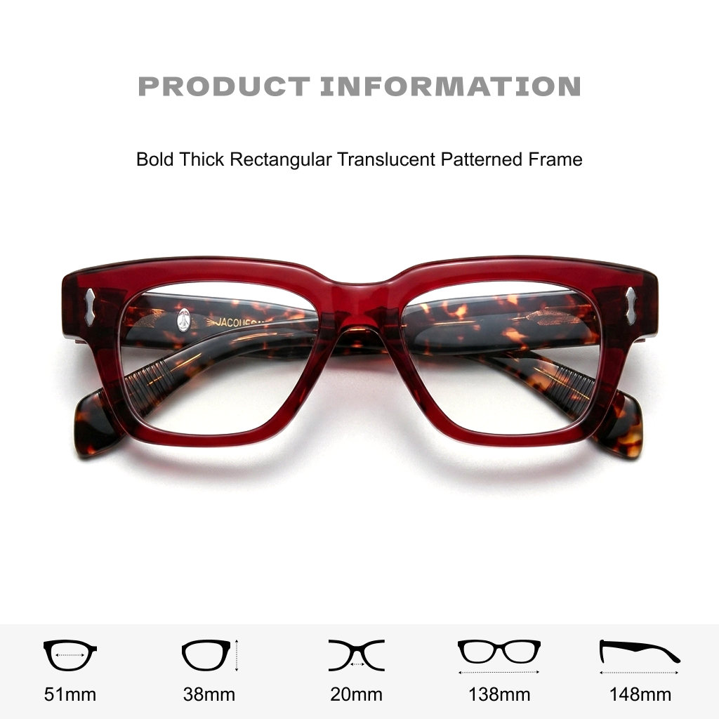 Quadratische Retro-Acetat-Brillenfassungen