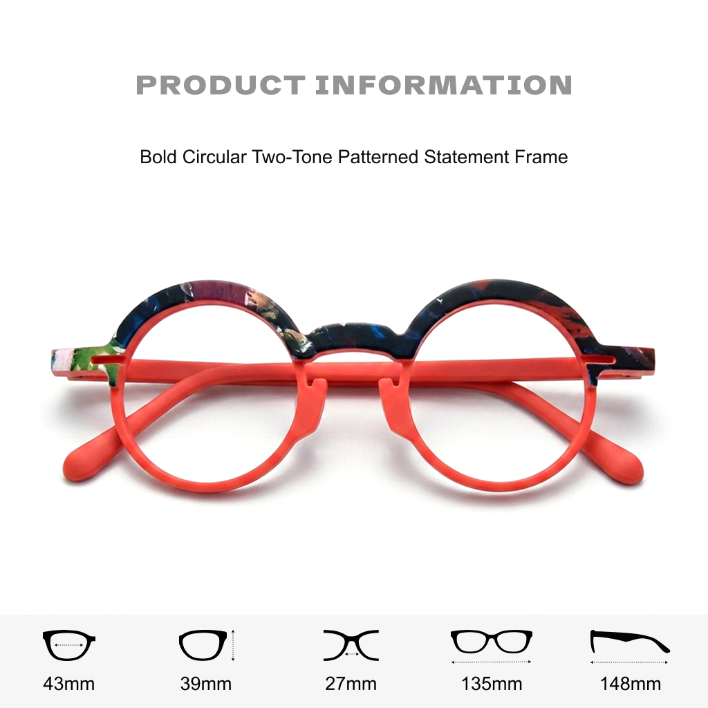 Runde Retro-Acetat-Brillenfassungen