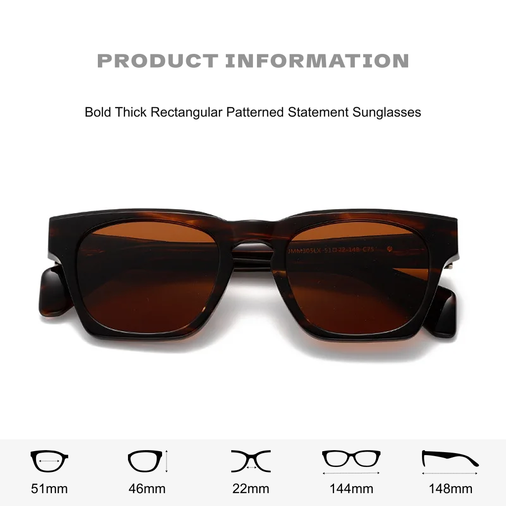 Rectangle Acetate Polarized Sunglasses – UV400 Women