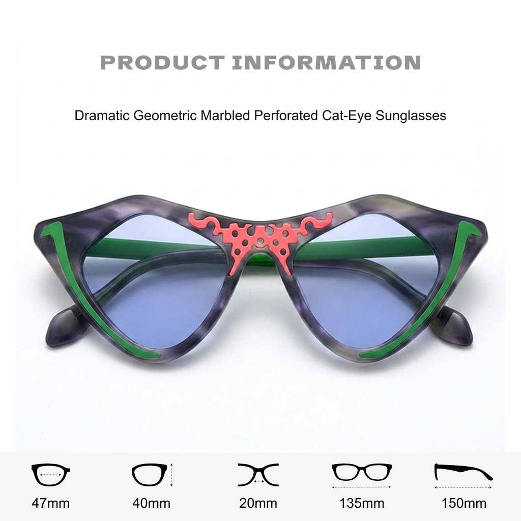 Cat Eye Polarized Sunglasses UV400 Acetate Frame