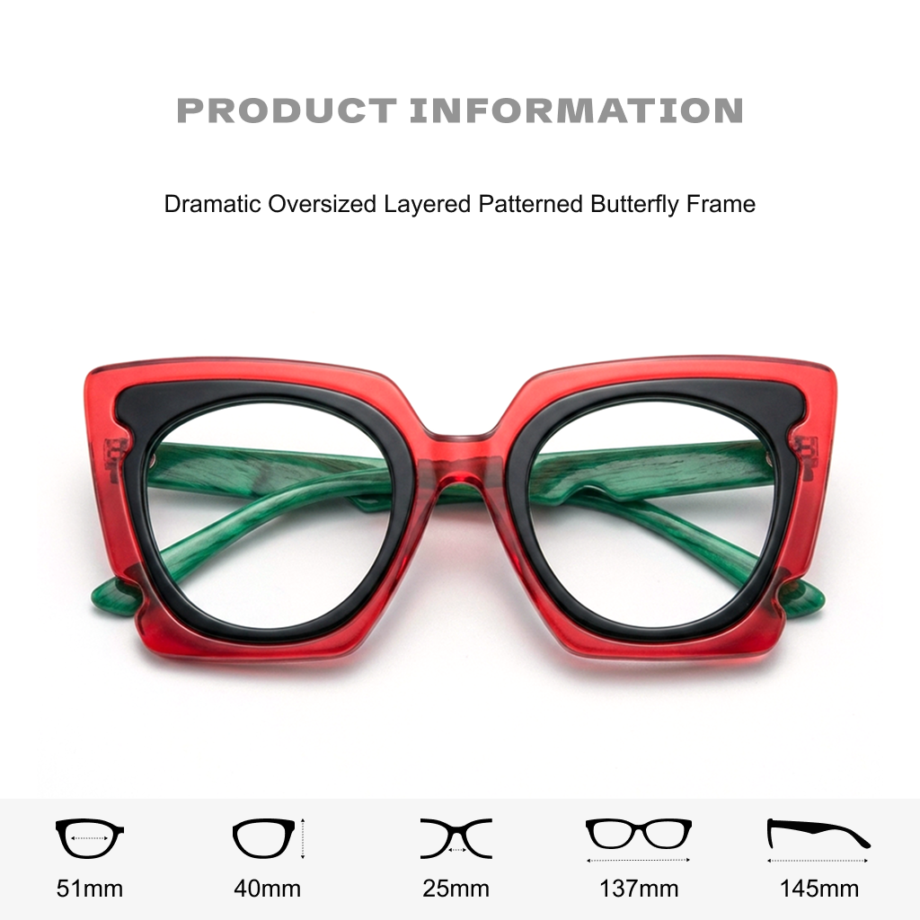 Acetate Cat Eye Glasses Frame – Retro Thick Frame Optical