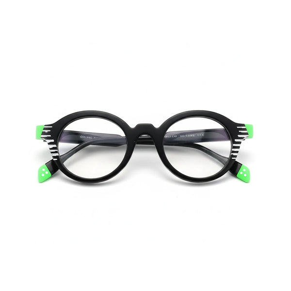 Acetate Round Eyeglass Frames - Unisex Retro Optical Prescription Glasses