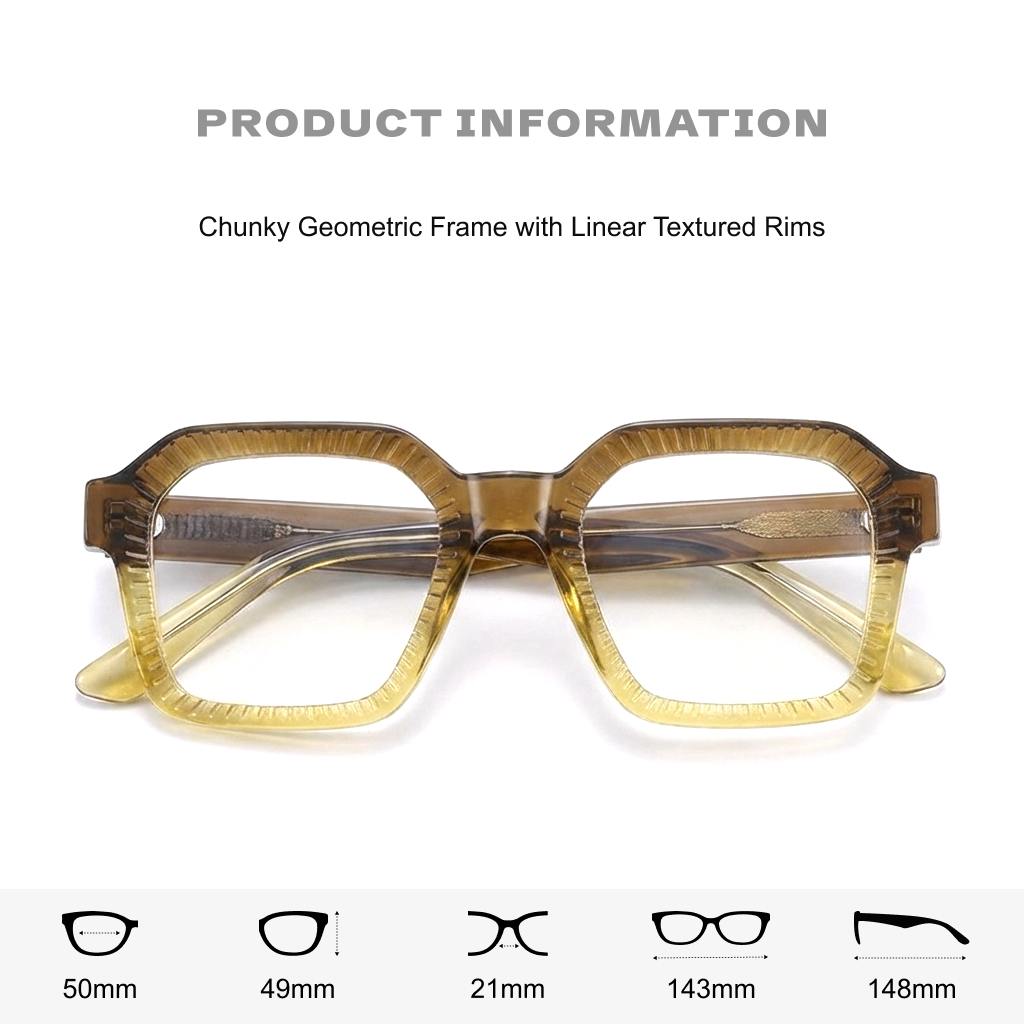 Optische Brillengestelle aus quadratischem Acetat im Retro-Stil